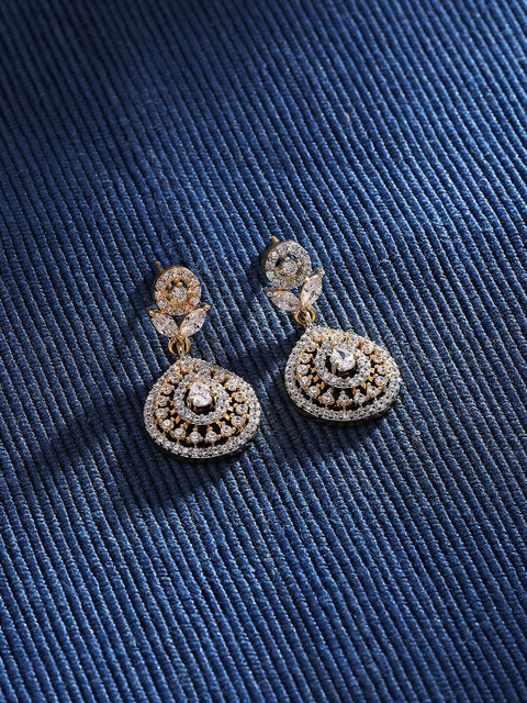 AMI Gold-Plated Contemporary Drop Earrings