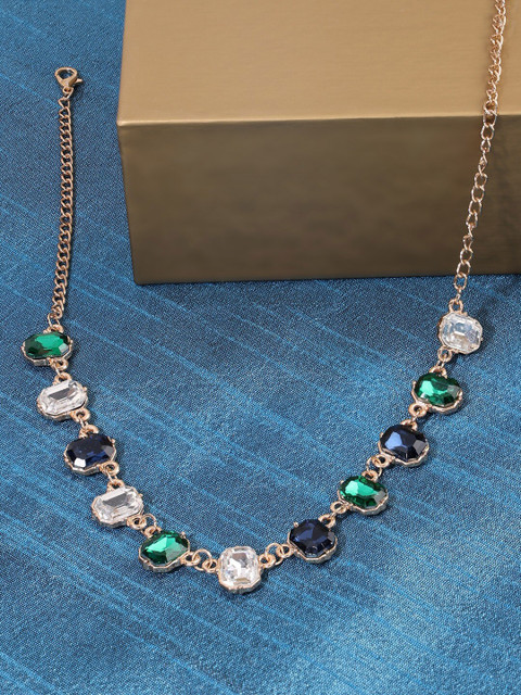 AMI Gold-Plated Stone Studded Necklace