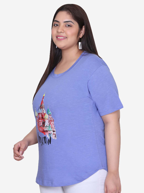 IN Love Graphic Printed Round Neck Plus Size Cotton T-shirt - Image 4
