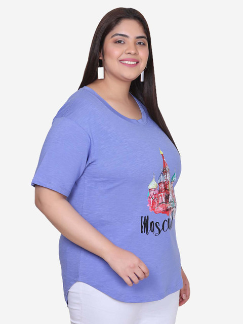 IN Love Graphic Printed Round Neck Plus Size Cotton T-shirt - Image 3