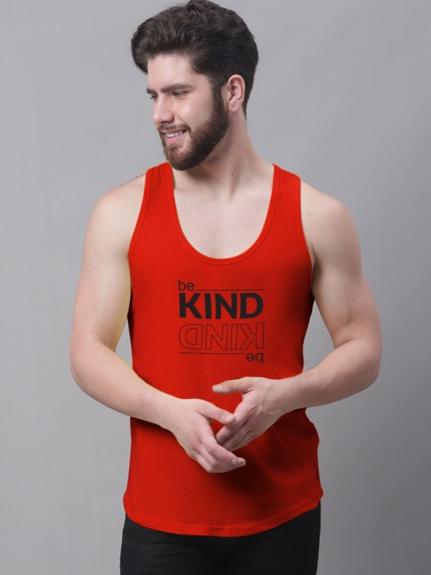 Friskers Typography Printed Bio Wash Pure Cotton Innerwear Vests