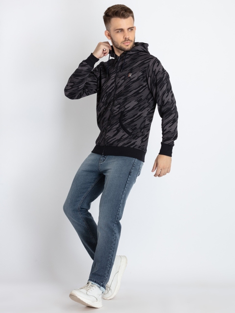 Status Quo Abstract Printed Hooded Cotton Sweatshirt - Image 6