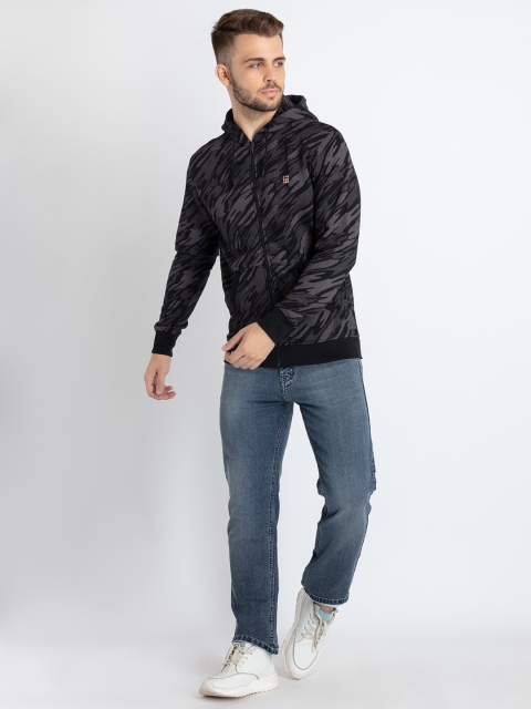 Status Quo Abstract Printed Hooded Cotton Sweatshirt - Image 5