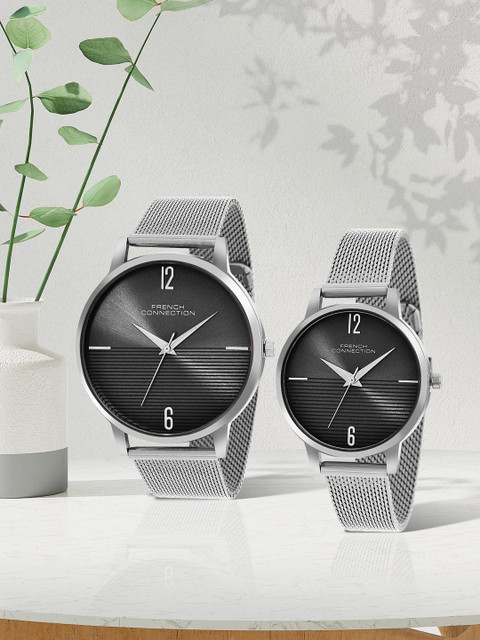 French Connection Unisex Round Analogue Couple Watch FCN00061A