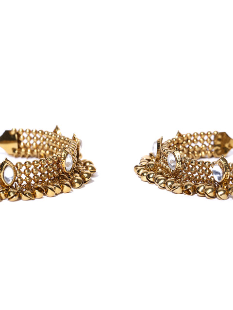 YouBella Gold-Toned Stone-Studded Anklets - Image 4