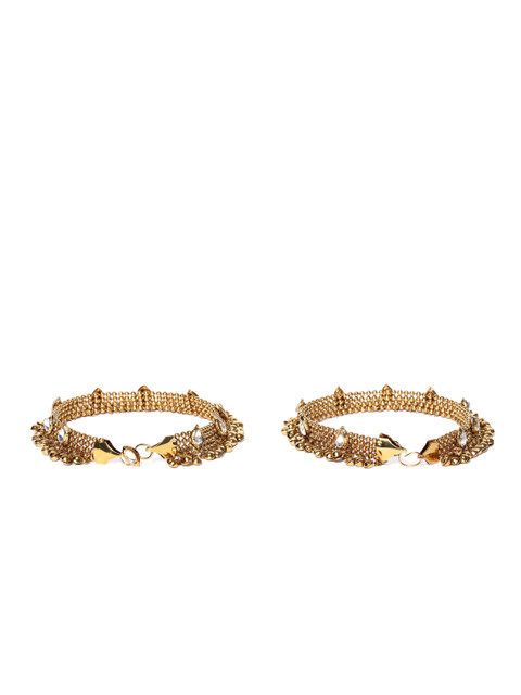 YouBella Gold-Toned Stone-Studded Anklets - Image 3