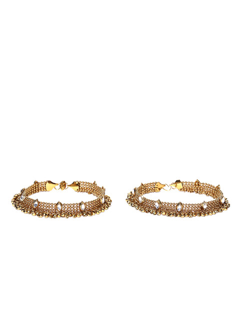 YouBella Gold-Toned Stone-Studded Anklets - Image 2