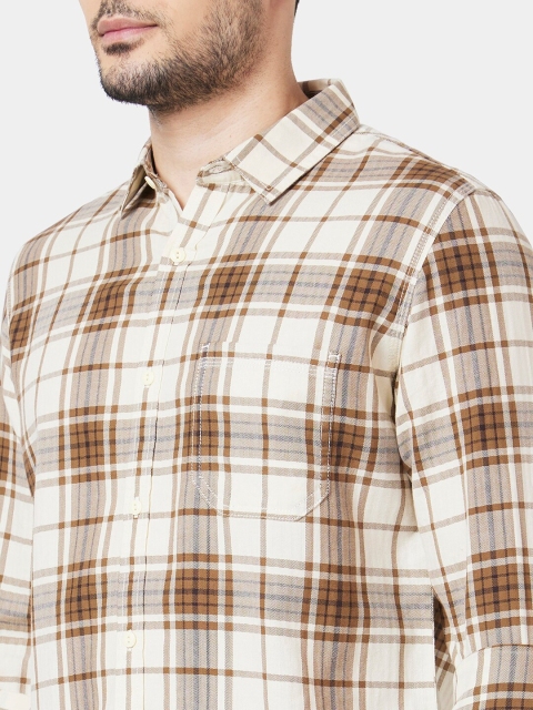 SPYKAR Classic Tartan Checked Opaque Cotton Casual Shirt - Image 2