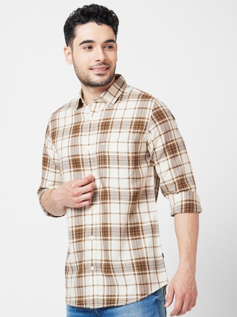 SPYKAR Classic Tartan Checked Opaque Cotton Casual Shirt - Image 3