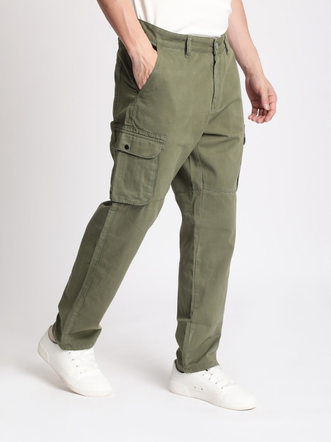 IVOC Men Solid Regular Fit Cargos Trousers