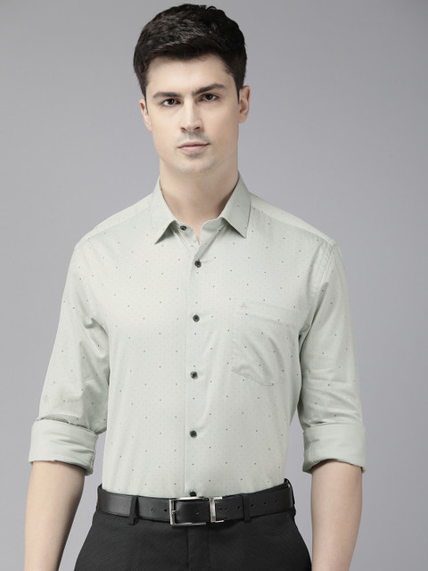 Arrow Pure Cotton Manhattan Slim Fit Opaque Printed Formal Shirt