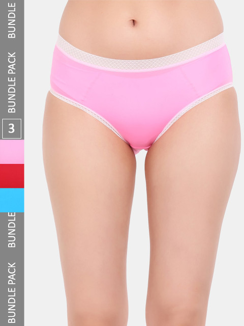 Amour Secret Women Pack Of 3 Mid Rise Leakproof Hipster Briefs