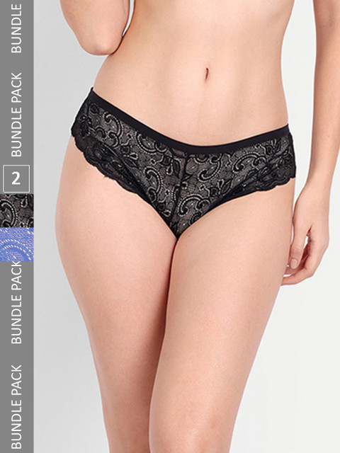 StyFun Pack Of 2 Floral Lace Bikini Panty