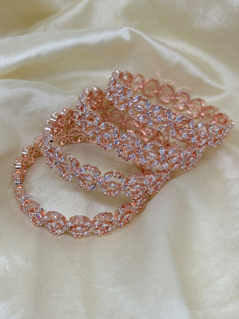 The Pari Set Of 2 Gold-Plated AD-Studded Bangles