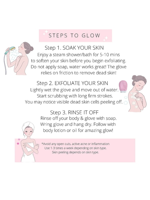 Getmecraft AE112 Exfoliating Bath Glove & Body Scrub Tool - Pink - Image 3