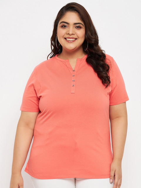 Adobe Plus Size Round Neck With Notch T-Shirt