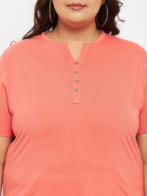 Adobe Plus Size Round Neck With Notch T-Shirt - Image 2