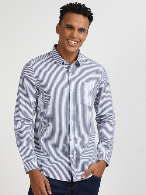Lee Striped Spread Collar Slim Fit Cotton Casual Shirt - Image 2