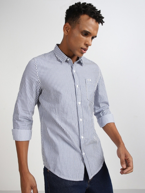 Lee Striped Spread Collar Slim Fit Cotton Casual Shirt - Image 4