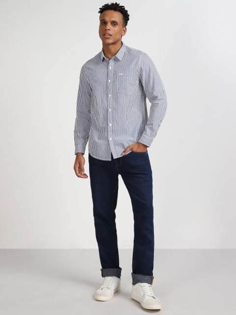 Lee Striped Spread Collar Slim Fit Cotton Casual Shirt