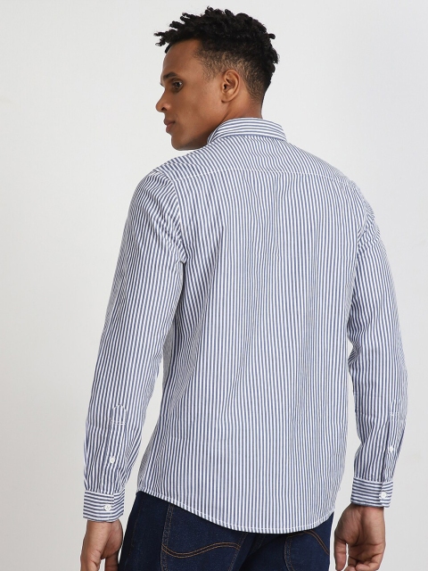 Lee Striped Spread Collar Slim Fit Cotton Casual Shirt - Image 5