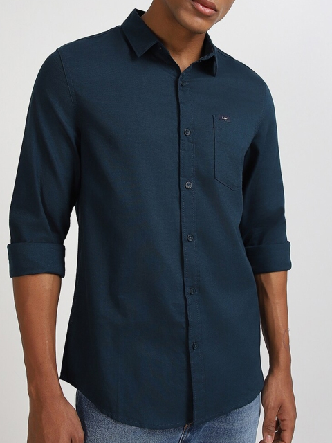 Lee Spread Collar Cotton Casual Slim Fit Shirt - Image 3