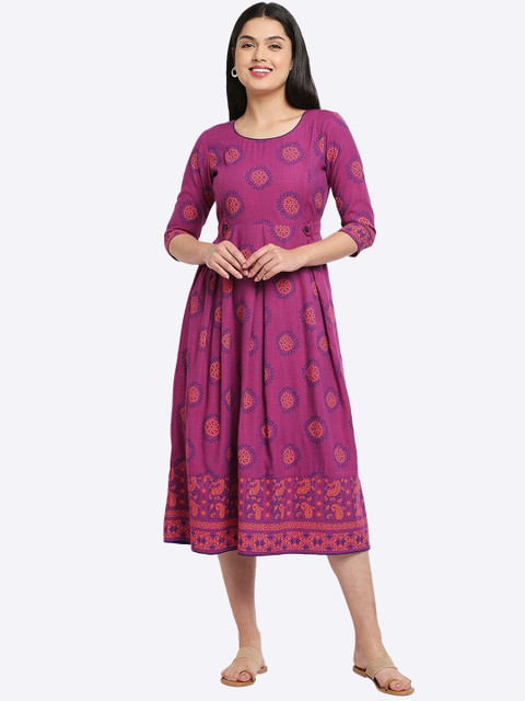 True Shape Bandhani Printed Maternity Ethnic Dress