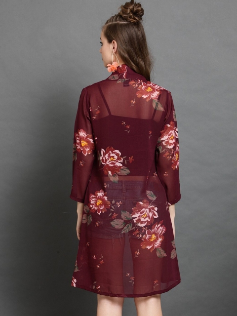 BAESD Women Printed Longline Open Front Shrug - Image 4