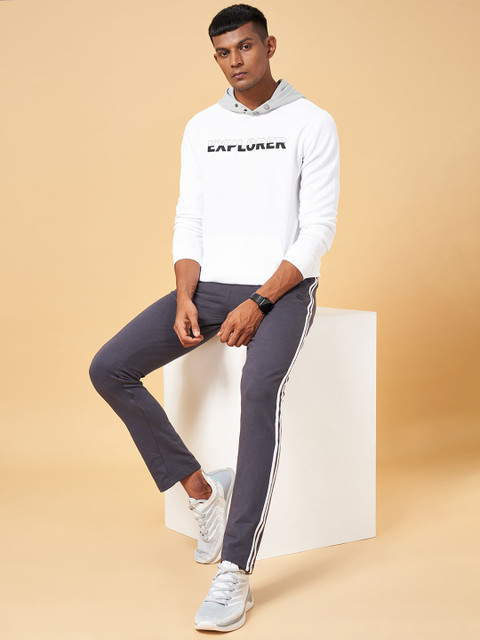 Ajile by Pantaloons Typography Hooded Full Sleeves Slim Fit Sports T-shirt - Image 5