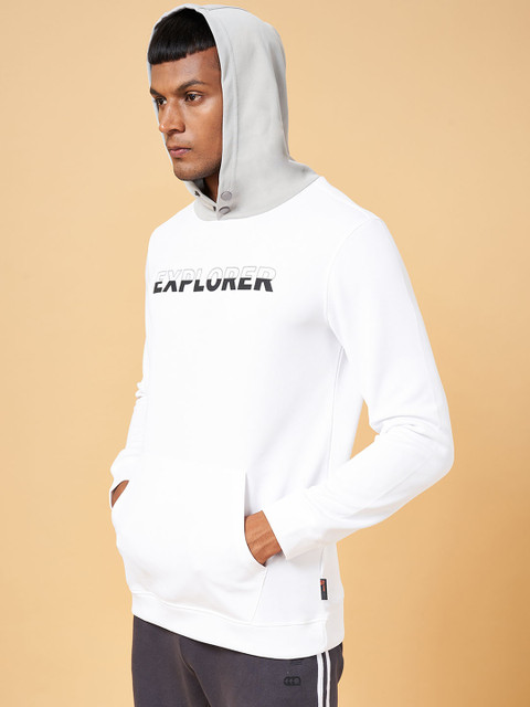 Ajile by Pantaloons Typography Hooded Full Sleeves Slim Fit Sports T-shirt - Image 3