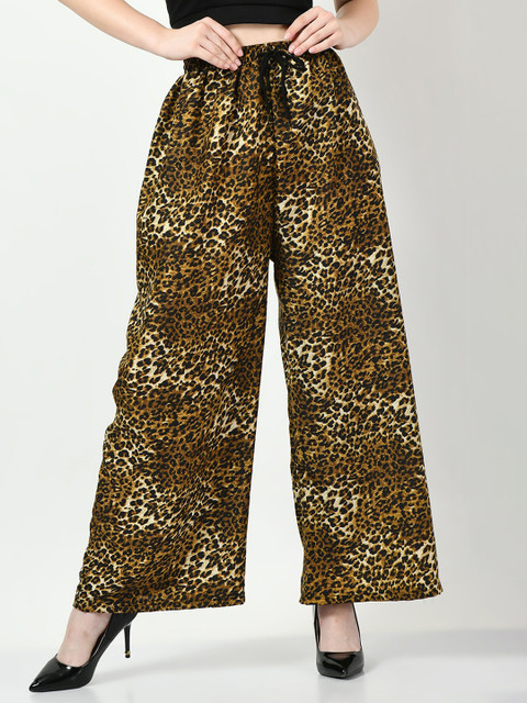 BAESD Animal Printed Crepe Palazzos