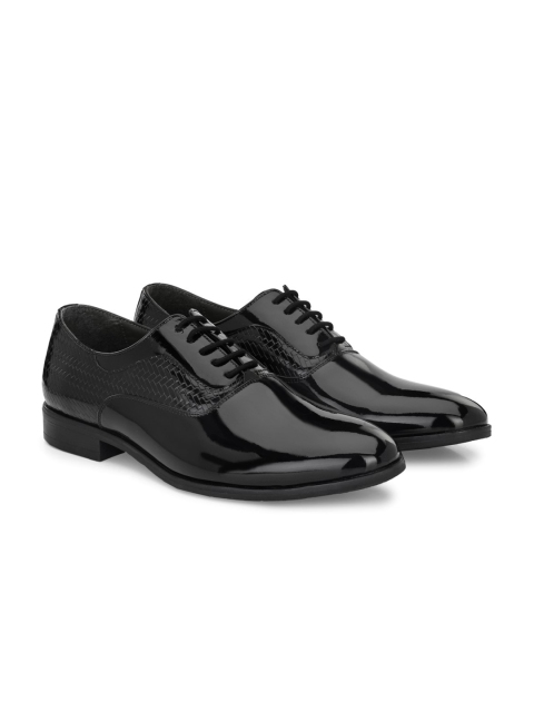 House of Pataudi Men Textured Formal Oxfords - Image 7