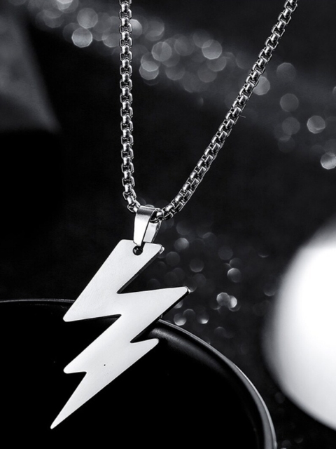 SALTY Silver-Plated Thunderbolt Radiance Pendant With Chain