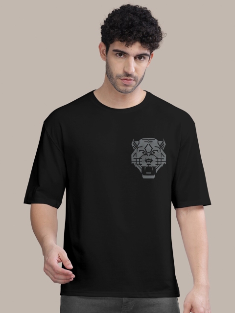BULLMER Graphic Printed Round Neck Oversized Cotton T-shirt - Image 3