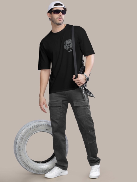 BULLMER Graphic Printed Round Neck Oversized Cotton T-shirt - Image 5