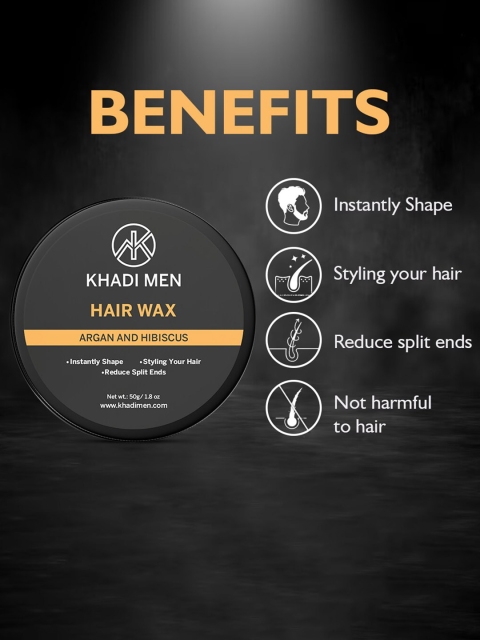 Khadi Men Men Argan & Hibiscus Hair Wax - 50gm - Image 6