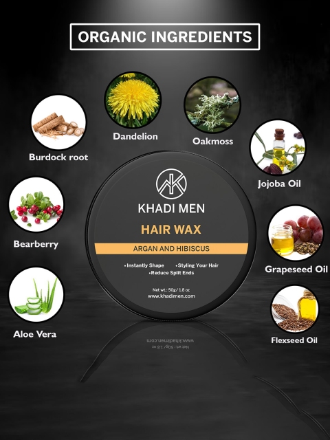 Khadi Men Men Argan & Hibiscus Hair Wax - 50gm - Image 5