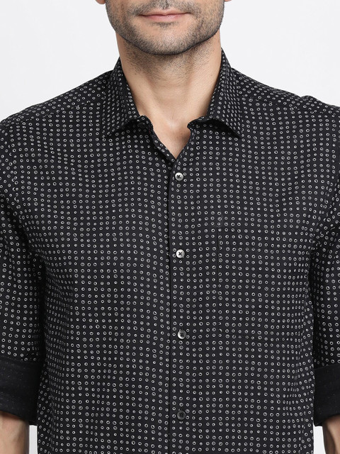 Turtle Micro Ditsy Printed Modern Slim Fit Opaque Lyocell Formal Shirt - Image 2