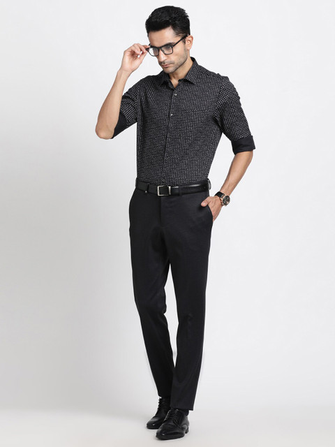 Turtle Micro Ditsy Printed Modern Slim Fit Opaque Lyocell Formal Shirt - Image 6