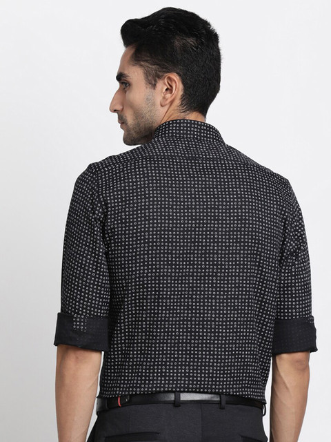 Turtle Micro Ditsy Printed Modern Slim Fit Opaque Lyocell Formal Shirt - Image 5
