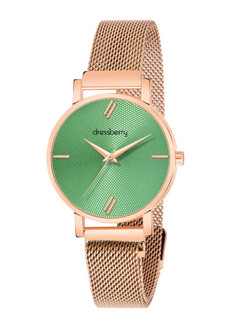 DressBerry Women Green Water Resistant Straps Analogue Watch HOBDB-130-RG-GR - Image 2