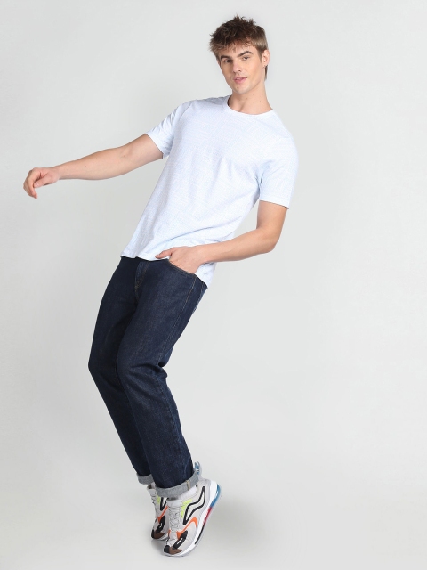 Flying Machine Geometric Printed Short Sleeves Pure Cotton T-shirt - Image 5