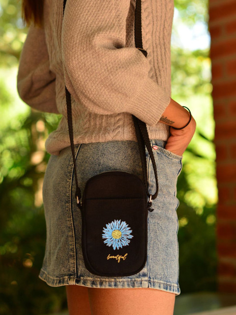 EcoRight Beautiful Flower Cotton Mobile Sling Bag - Image 4