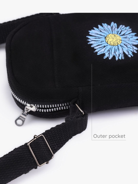 EcoRight Beautiful Flower Cotton Mobile Sling Bag - Image 6