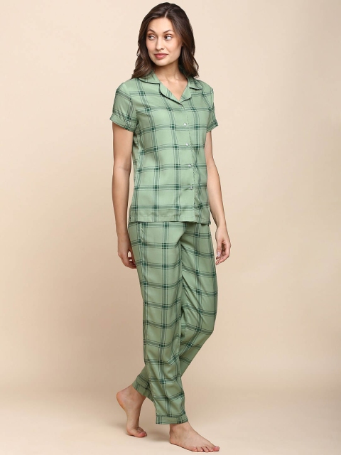 Van Heusen Checked Lapel Collar Night suit - Image 3