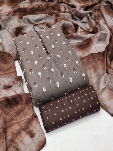 KALINI Floral Printed Unstitched Dress Material - Image 2