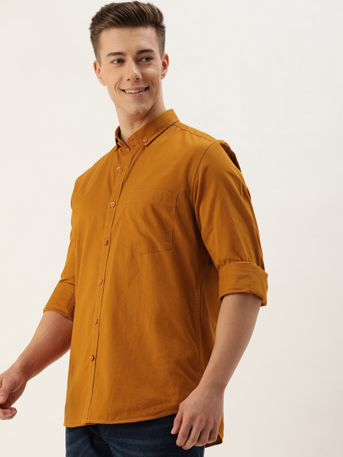 Mast & Harbour Men Standard Button-Down Collar Cotton Casual Shirt