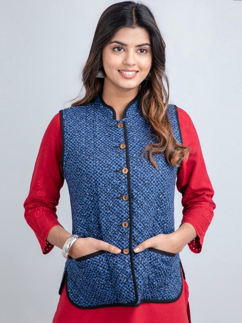 SUTI Abstract Printed Cotton Lightweight Tailored Jacket - Image 7