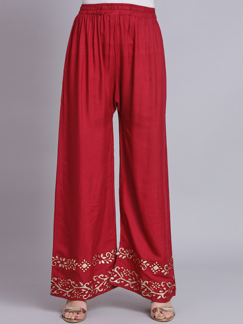 BCZ Style Women Ethnic Motifs Hem Design Palazzos