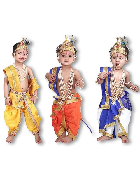 RAJ FANCY DRESSES Kids Shri Krishna Clothing Set With Accessories - Image 3